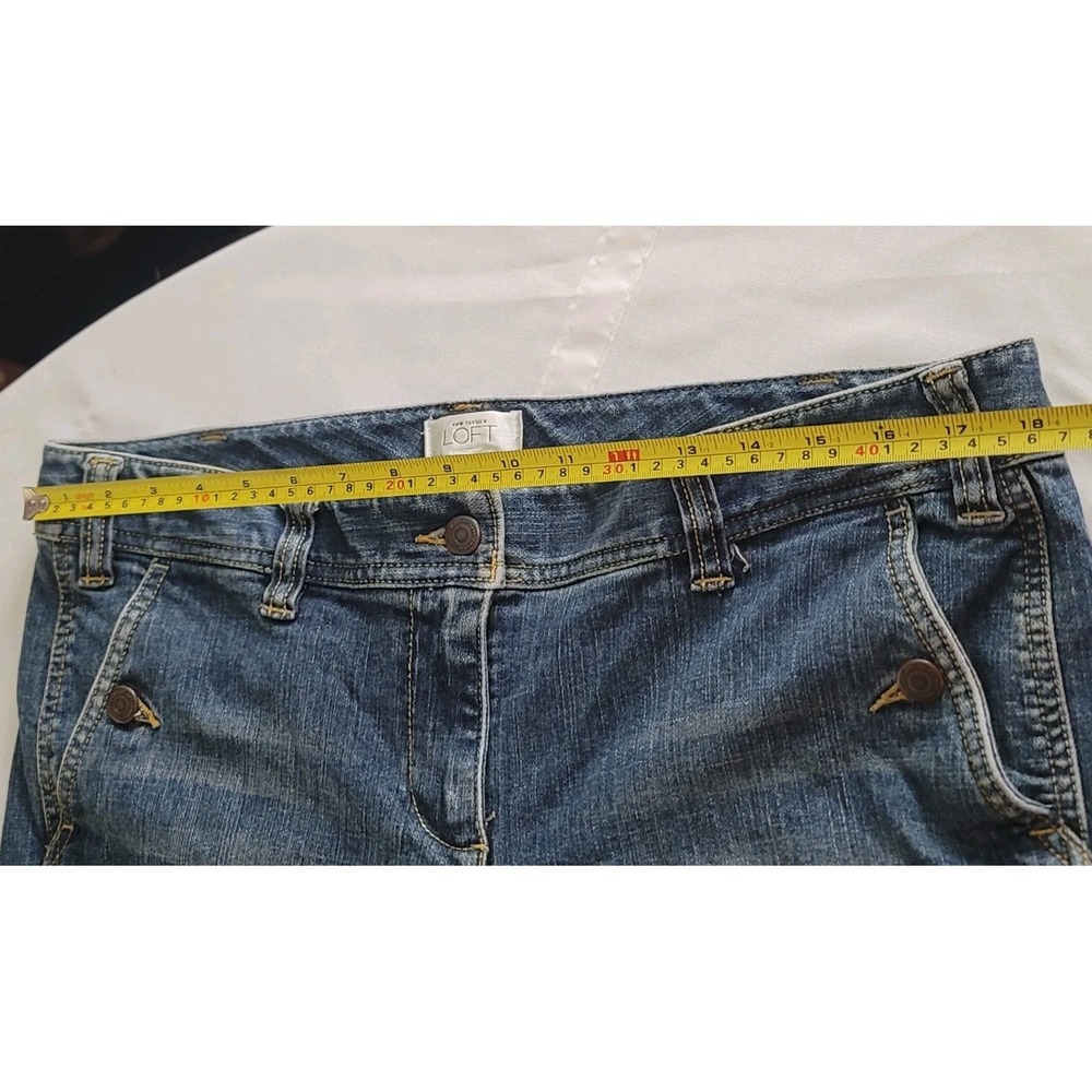 Ann Taylor LOFT Womens Size 12 Cargo Crop Jeans Cropped Denim Y2K Utility Autumn - Picture 12 of 16